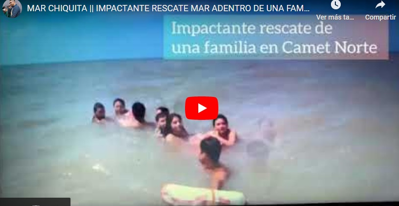 CAMET NORTE: Impactante rescate mar adentro de una familia con el semirrigido municipal de guardavidas