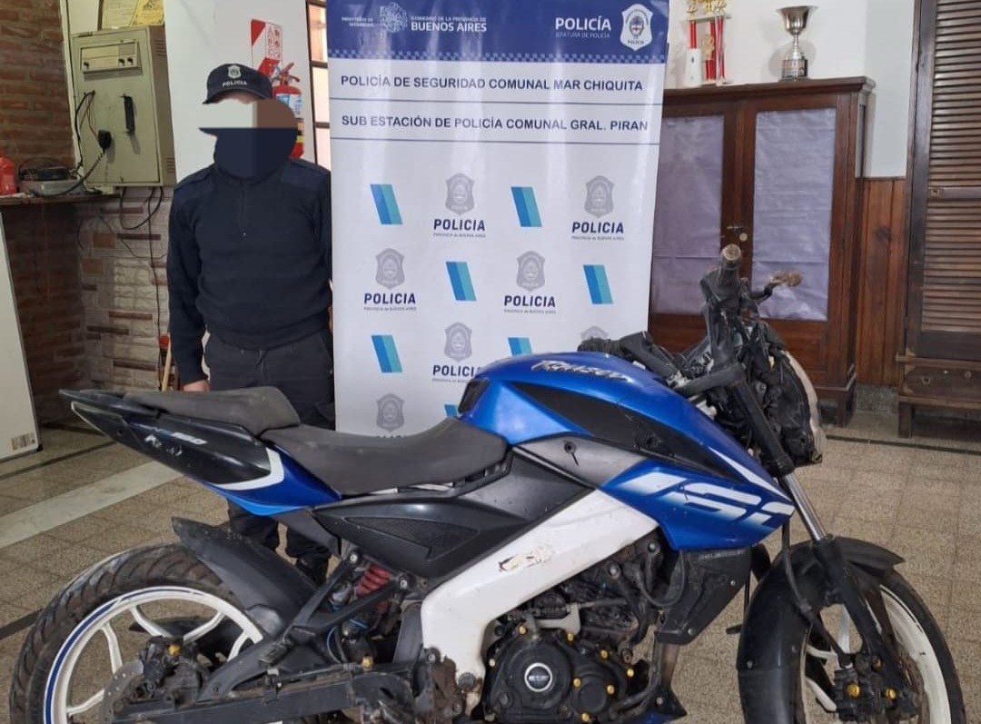 GRAL PIRAN: Hallaron una moto abandonada con numeración suprimida en la zona de quintas
