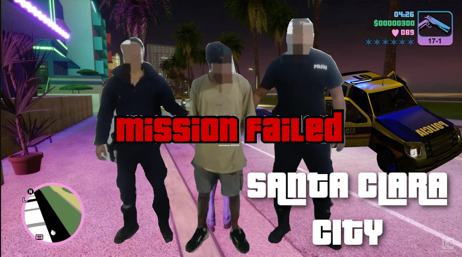 GTA SANTA CLARA CITY: Amenazó a la policía de muerte y tras cartón quiso robar un móvil policial