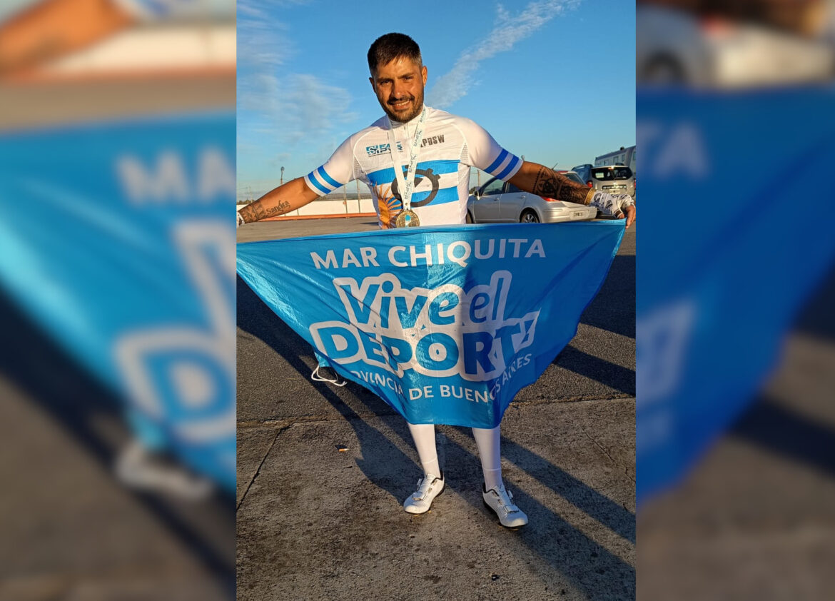 Ezequiel Charri vuelve a dejar a Mar Chiquita en lo mas alto del podio en ciclismo